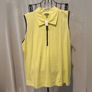 NWT Talbots Light Yellow Sleeveless Polo Shirt